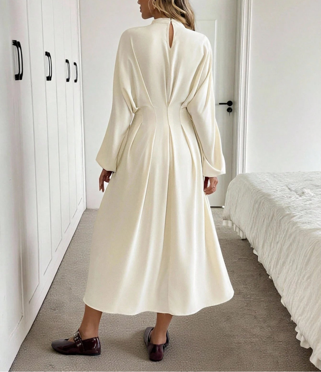 Rochie maxi Shein, crem