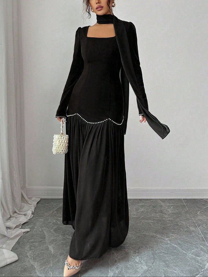 Shein maxi ruha, fekete