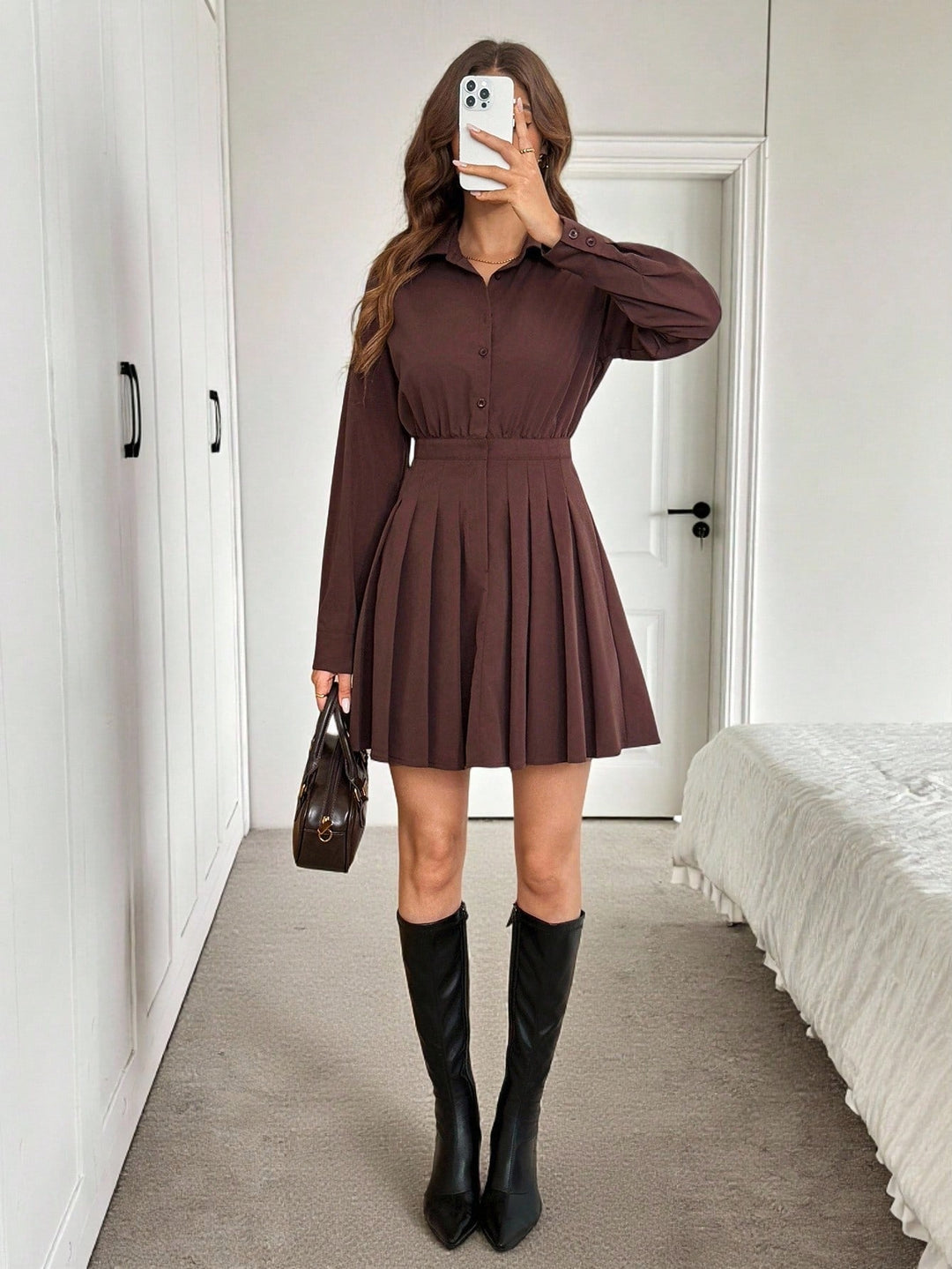 Rochie mini SHEIN, maro
