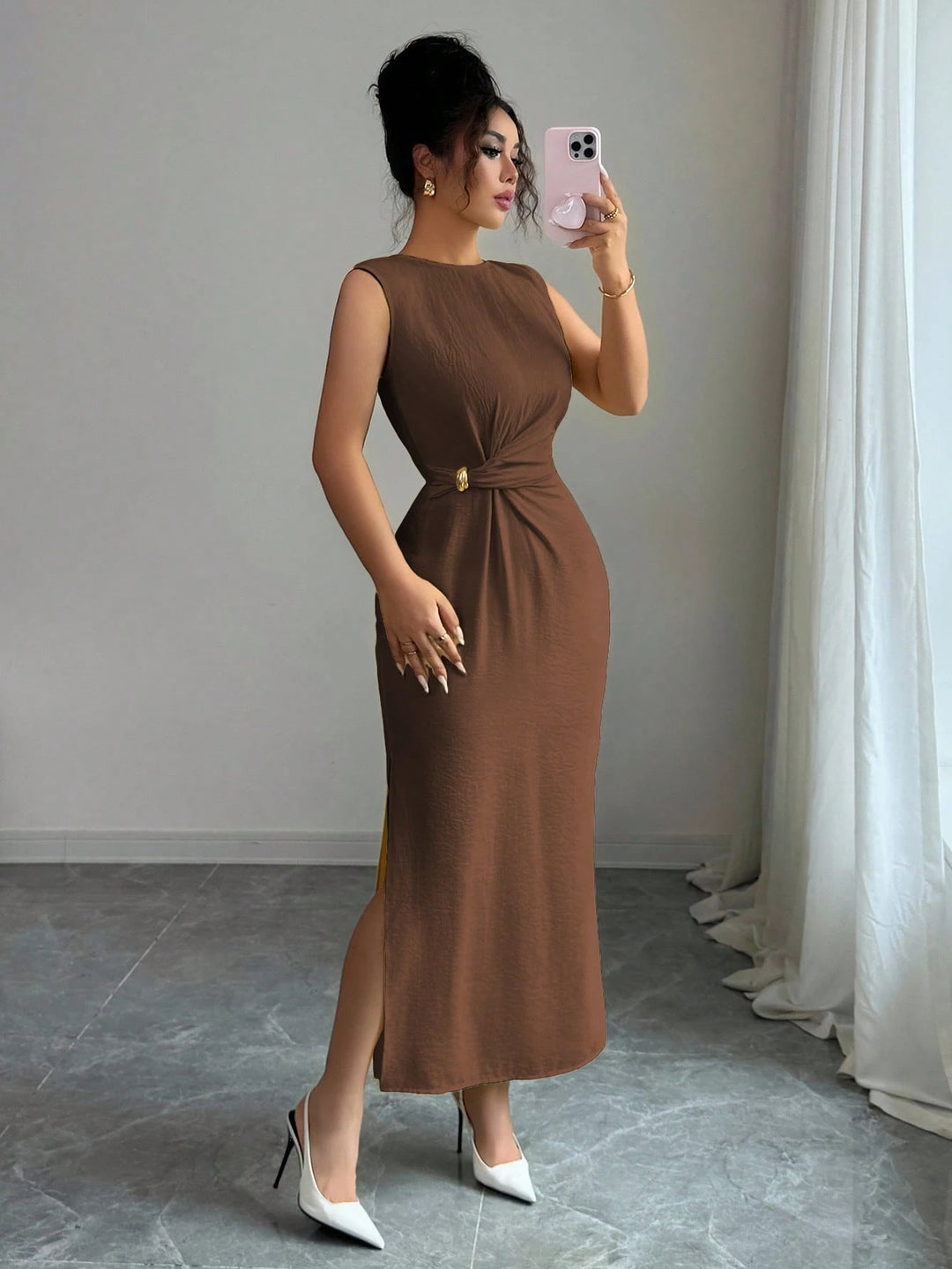 Rochie maxi SHEIN, maro