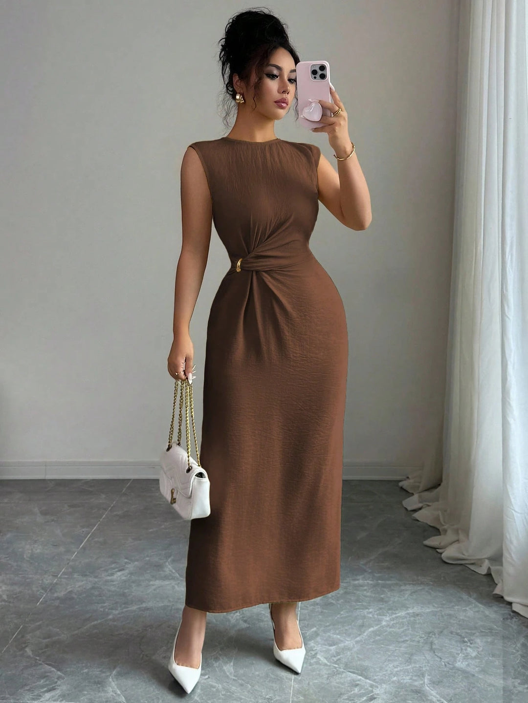 Rochie maxi SHEIN, maro