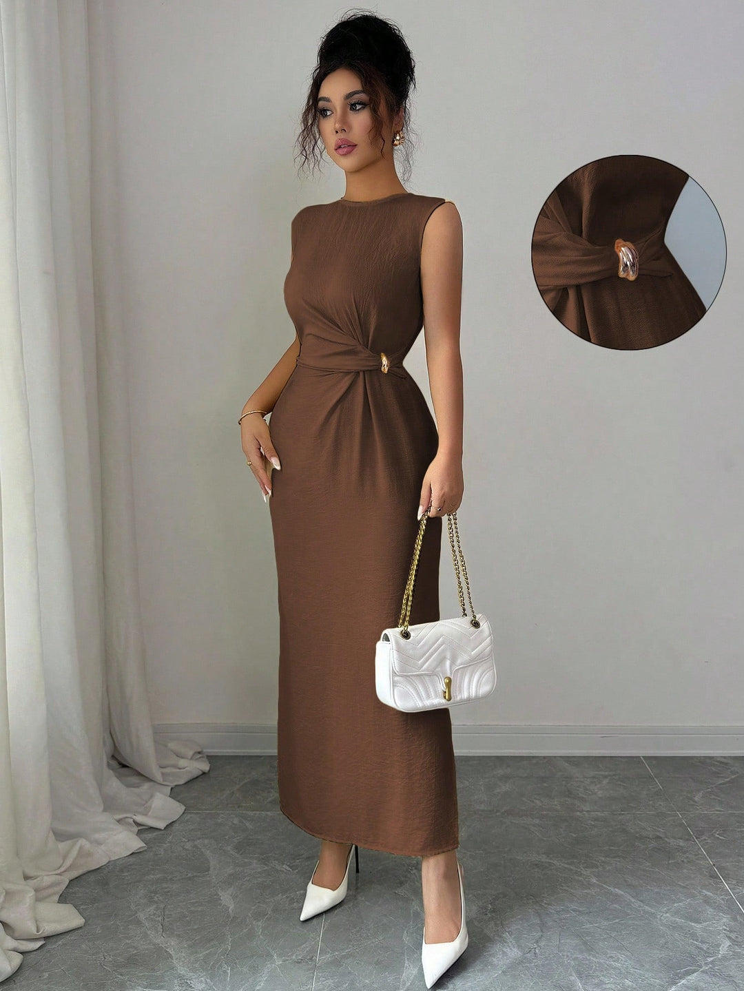 Rochie maxi SHEIN, maro