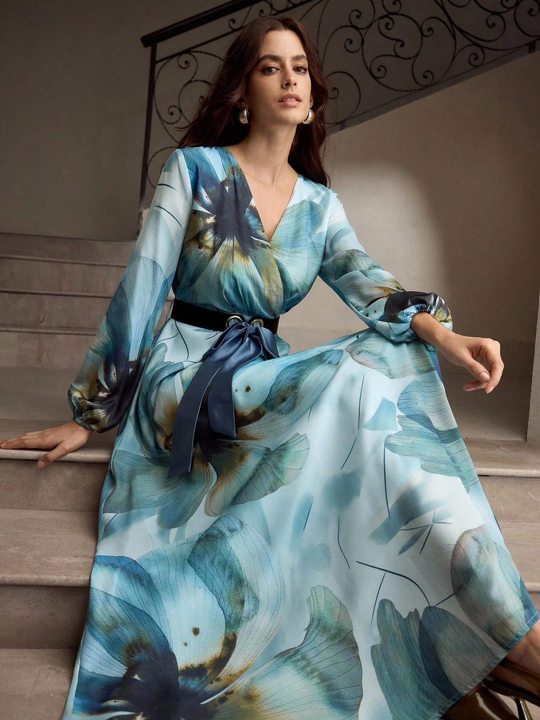 Rochie maxi SHEIN, albastru