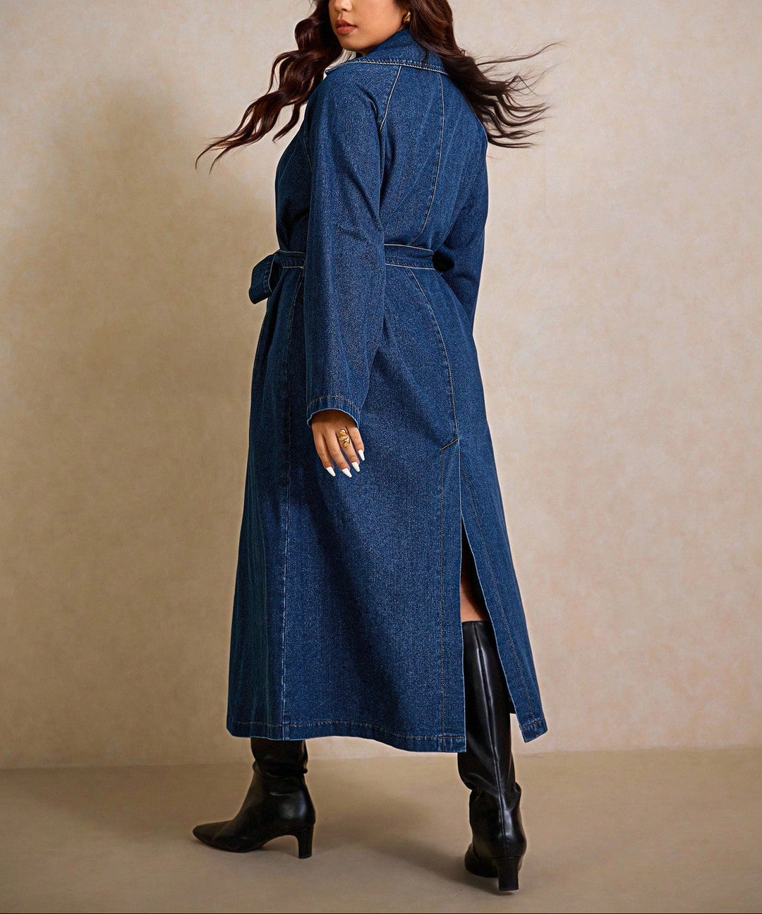 Shein Curve+ ballonkabát, kék
