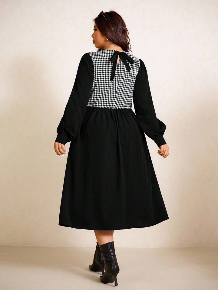 Shein Curve+ midi ruha, fekete