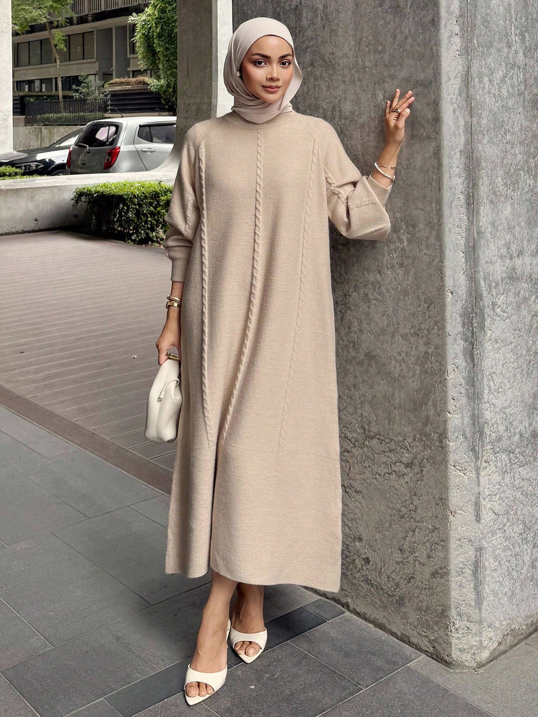 Rochie maxi SHEIN, bej