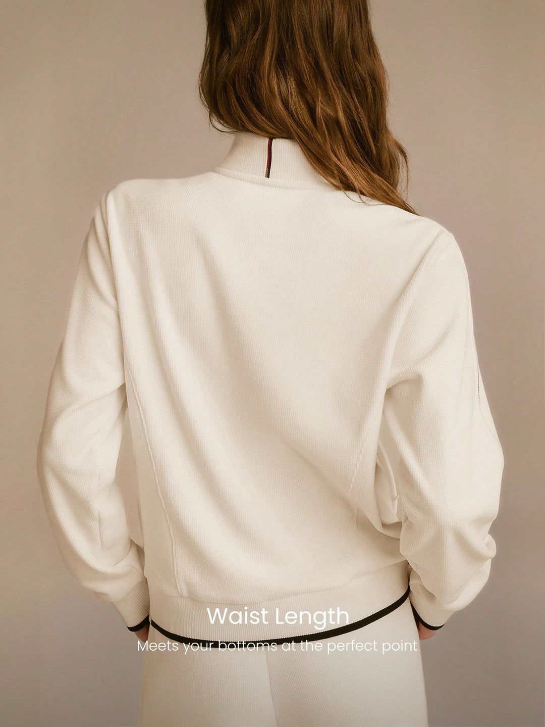 SHEIN cipzáros blúz, krémszínű