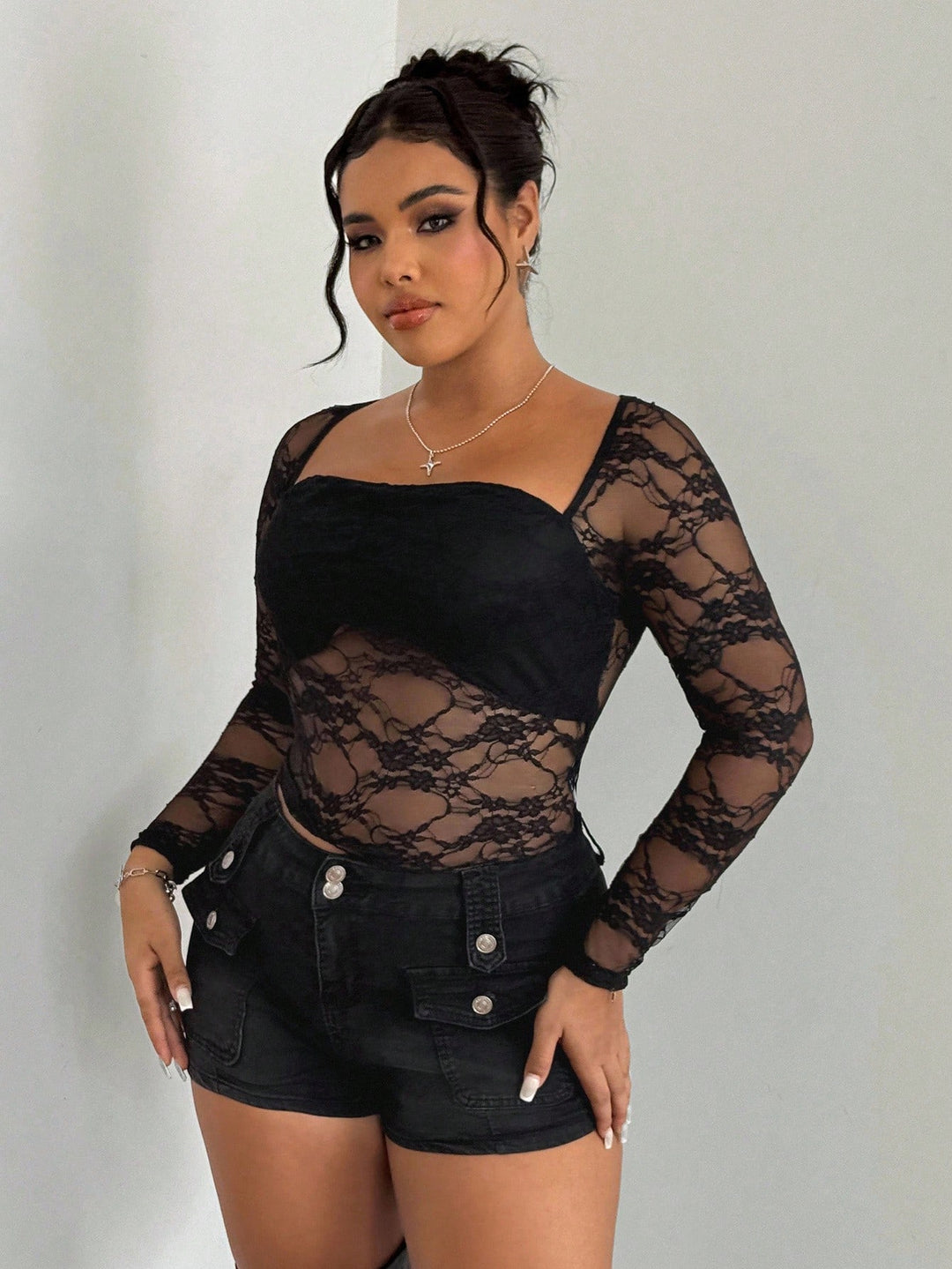 SHEIN blúz, fekete