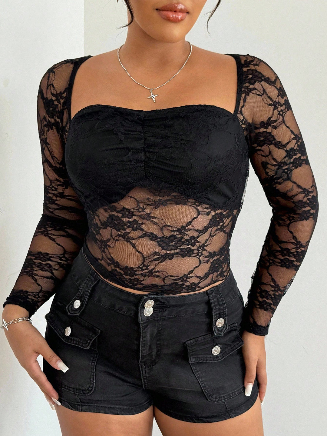 SHEIN blúz, fekete