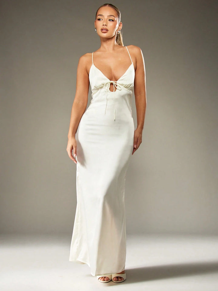 Rochie maxi SHEIN, crem