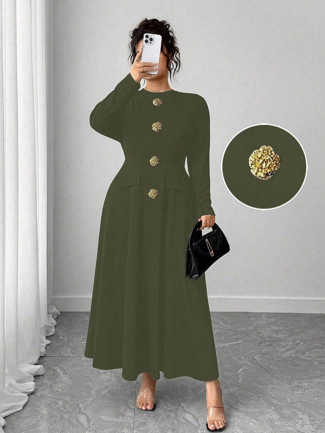 Rochie SHEIN, kaki