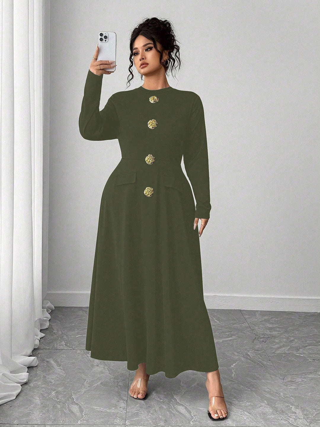 Rochie SHEIN, kaki
