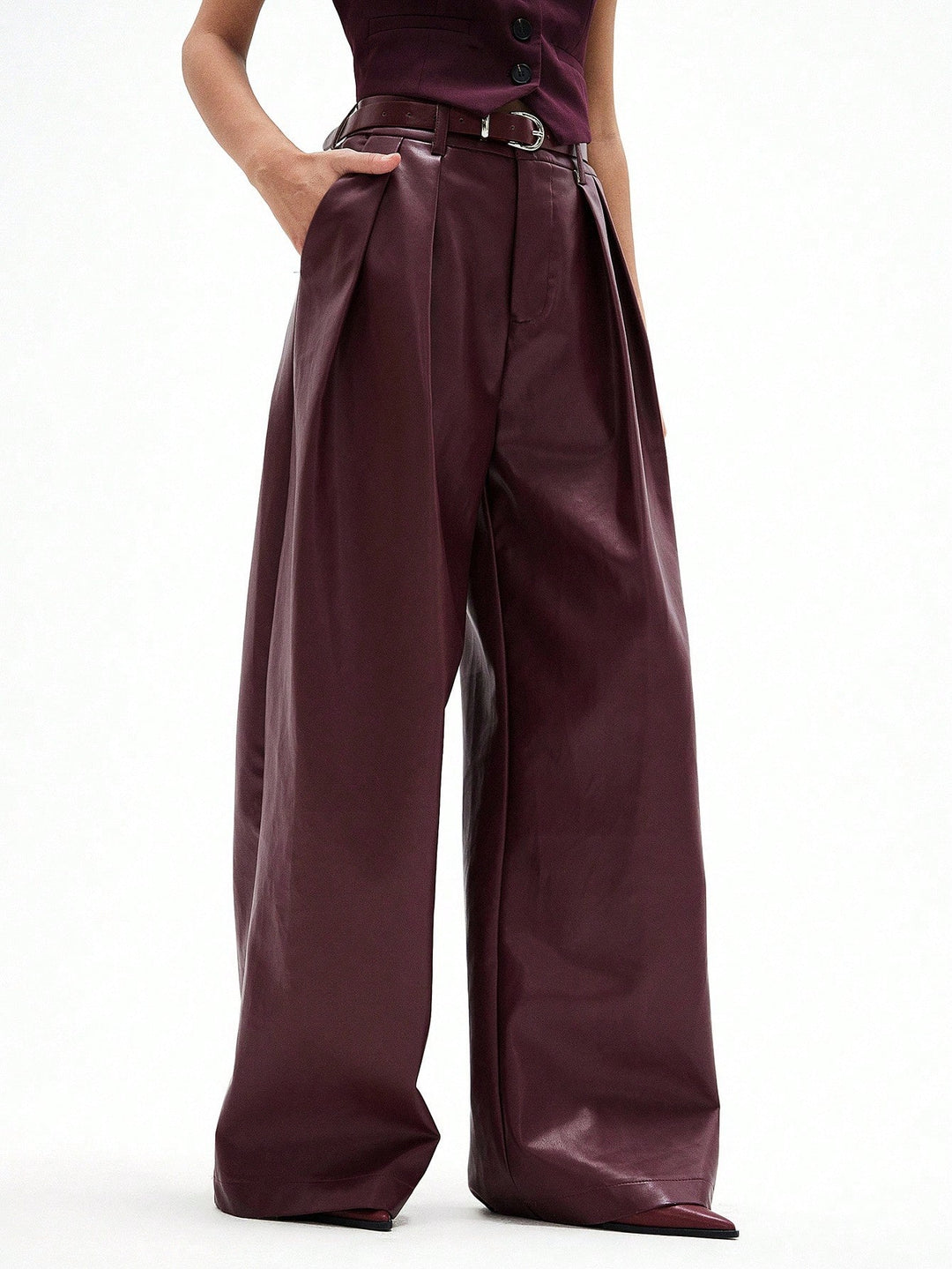 Pantaloni SHEIN, vișiniu