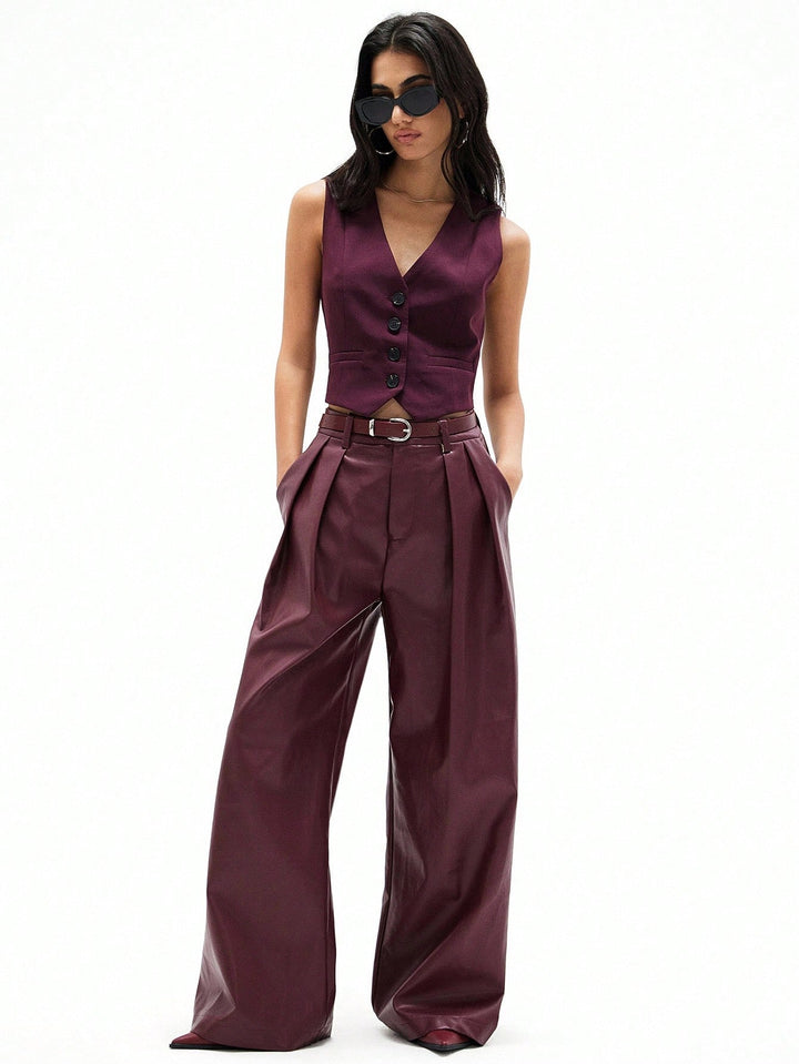 Pantaloni SHEIN, vișiniu