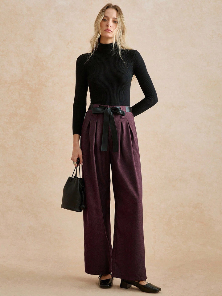 Pantaloni SHEIN, vișiniu