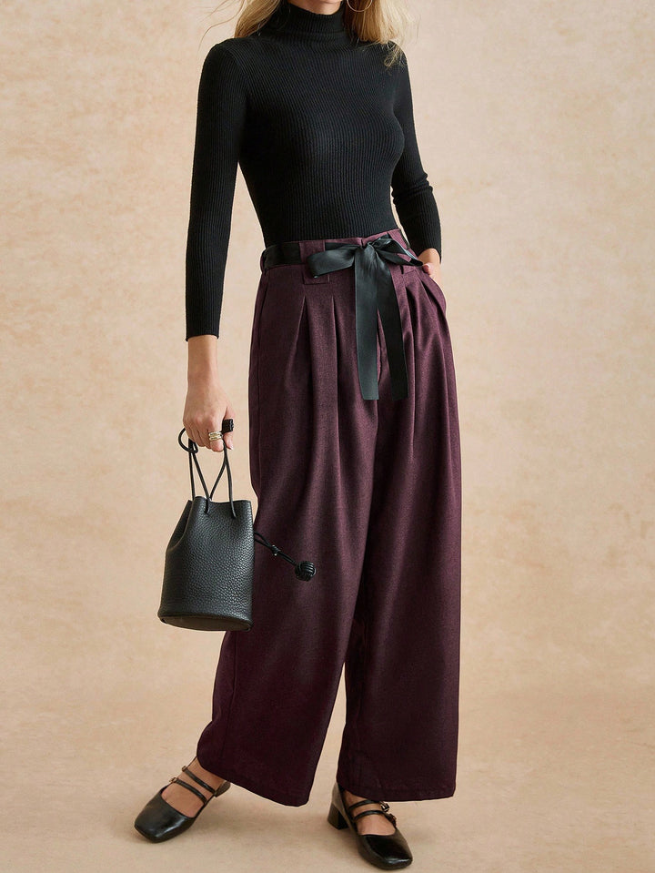 Pantaloni SHEIN, vișiniu