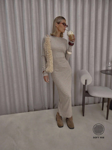 Rochie maxi SHEIN, bej