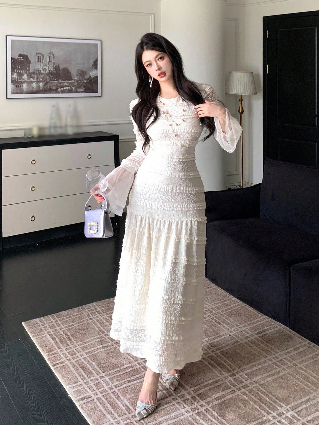 Rochie midi SHEIN, alb