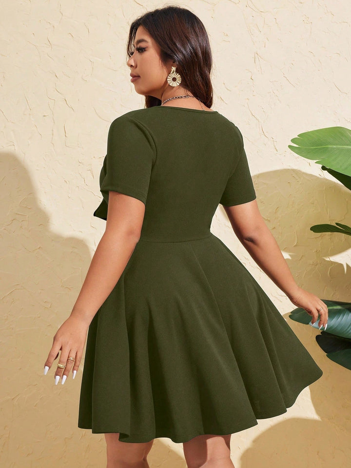 Shein Curve+ miniruha, zöld