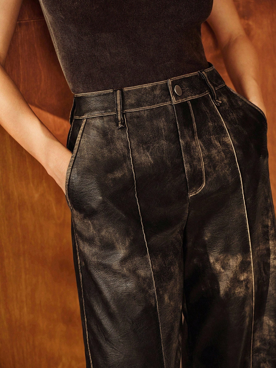 Pantaloni SHEIN, maro