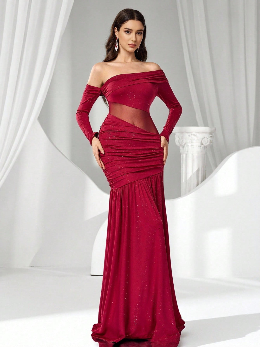 Rochie de ocazie SHEIN, vișiniu