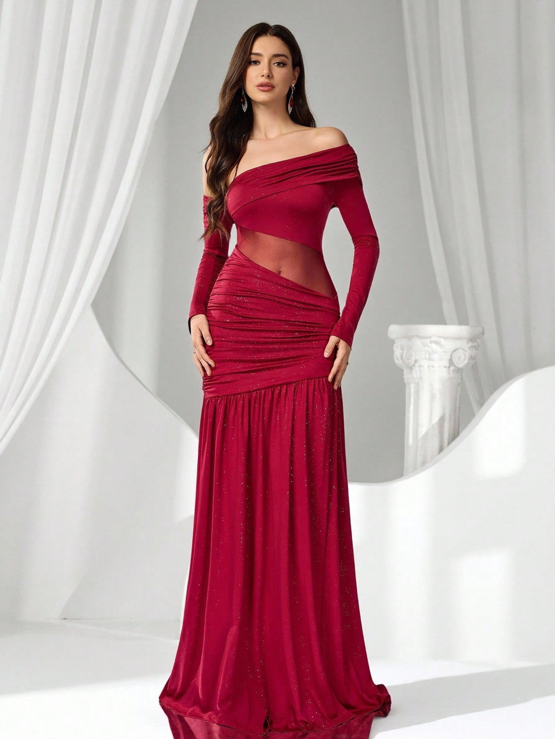 Rochie de ocazie SHEIN, vișiniu