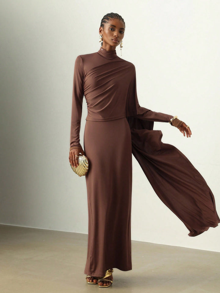 Rochie maxi SHEIN, maro