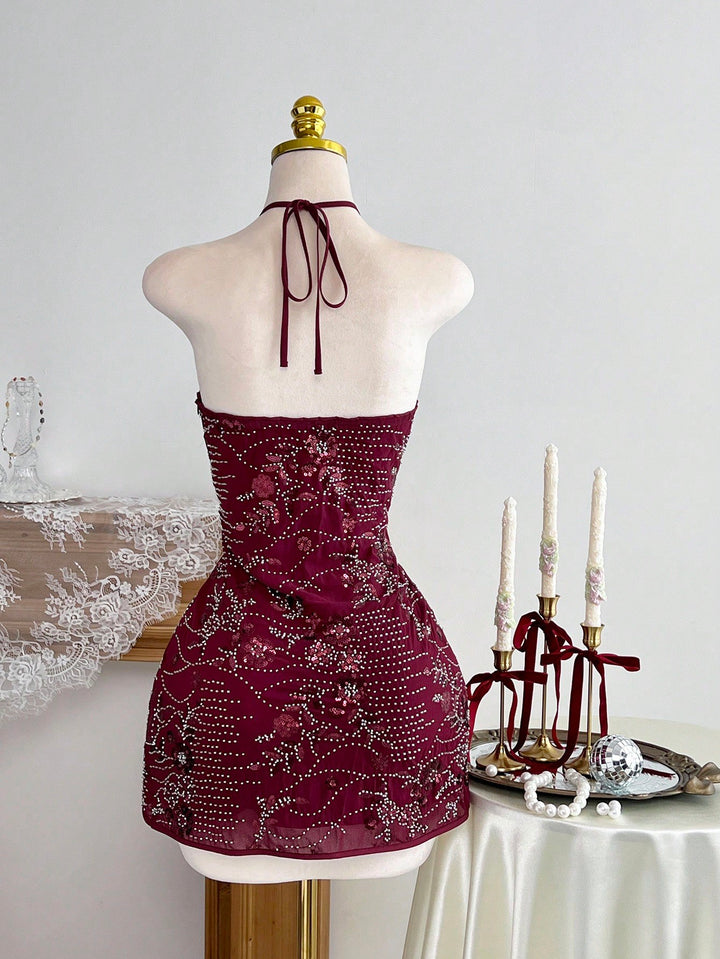 Rochie scurtă SHEIN, vișiniu