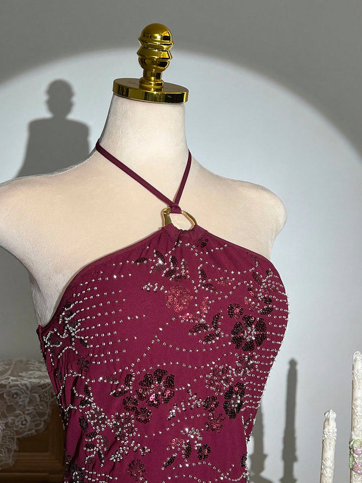 SHEIN mini ruha, bordó