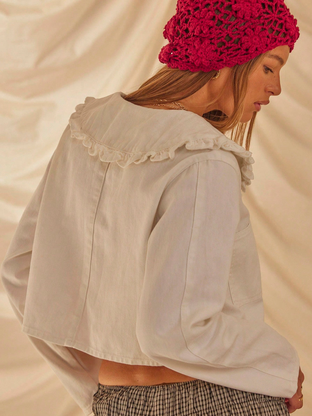 Jachetă denim SHEIN, alb