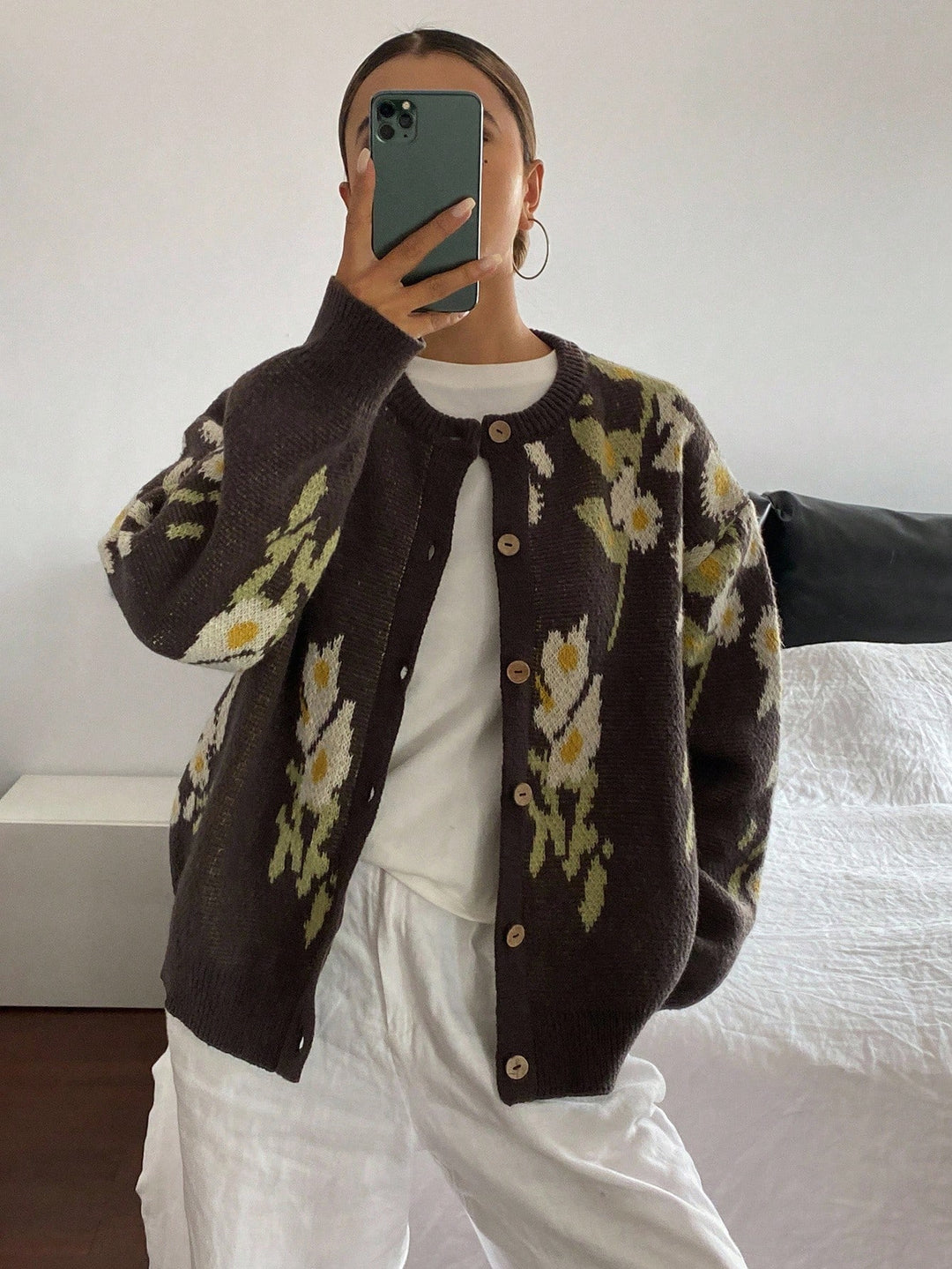 Cardigan SHEIN, maro