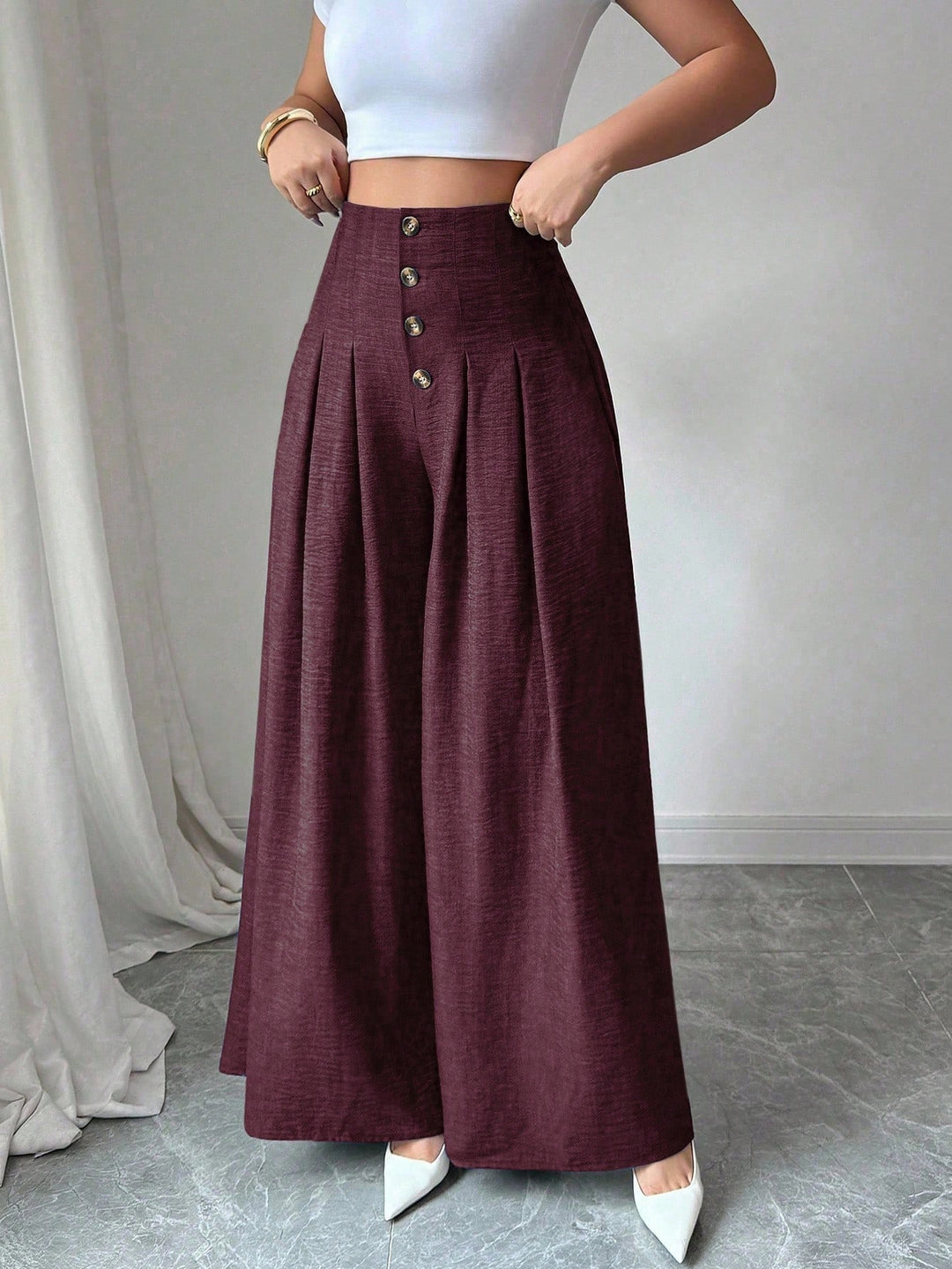 Pantaloni SHEIN, vișiniu
