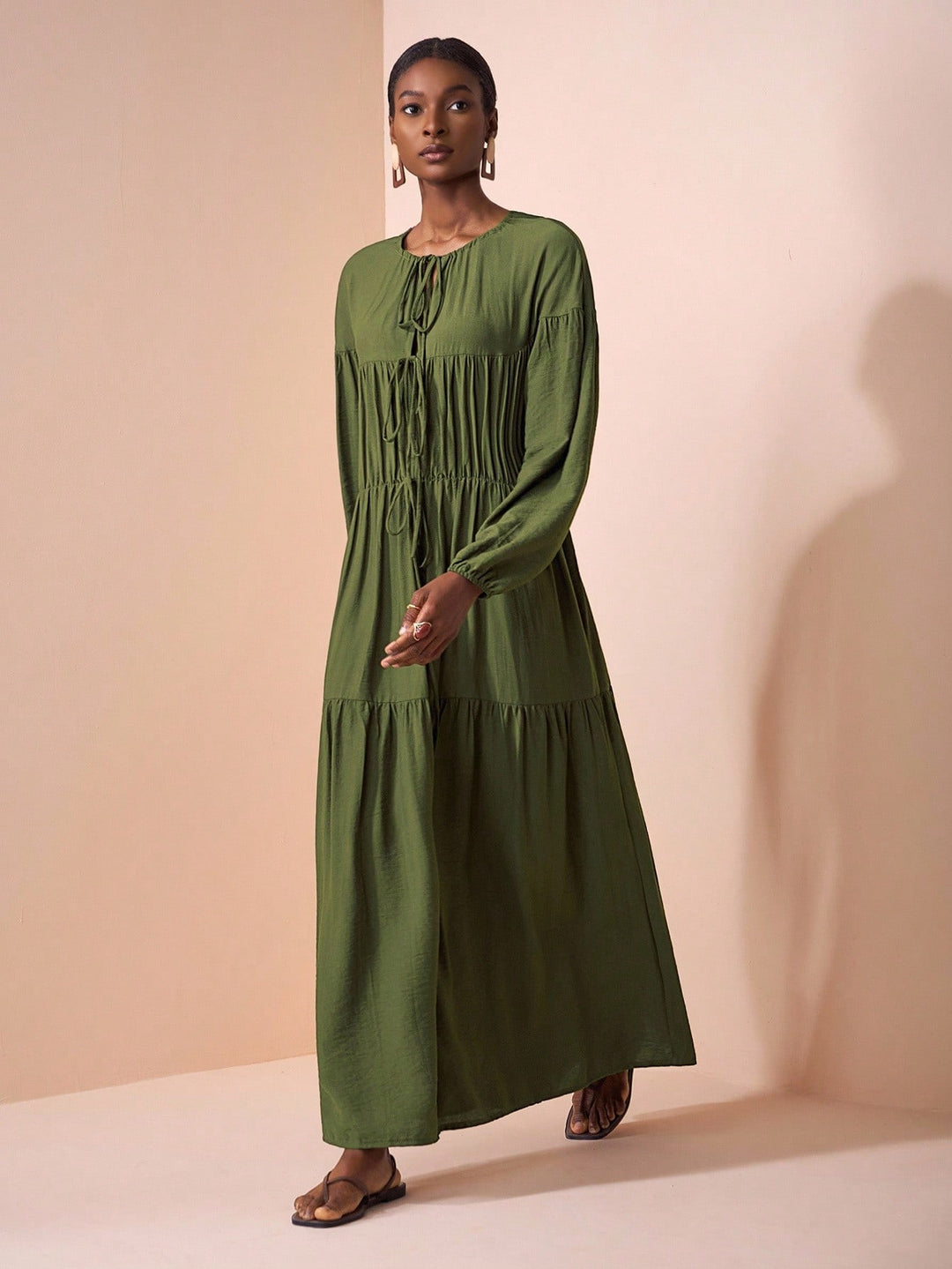 Shein maxi ruha, khaki
