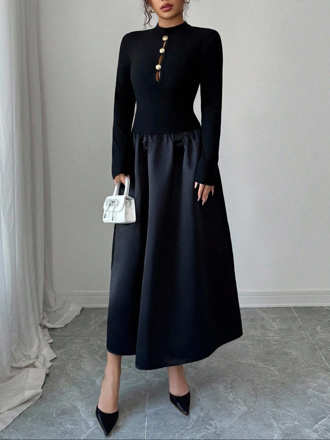 SHEIN maxi ruha, fekete