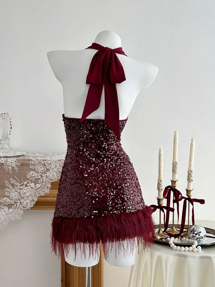 SHEIN mini ruha, bordó