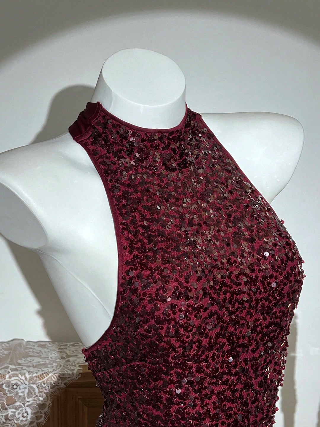 SHEIN mini ruha, bordó