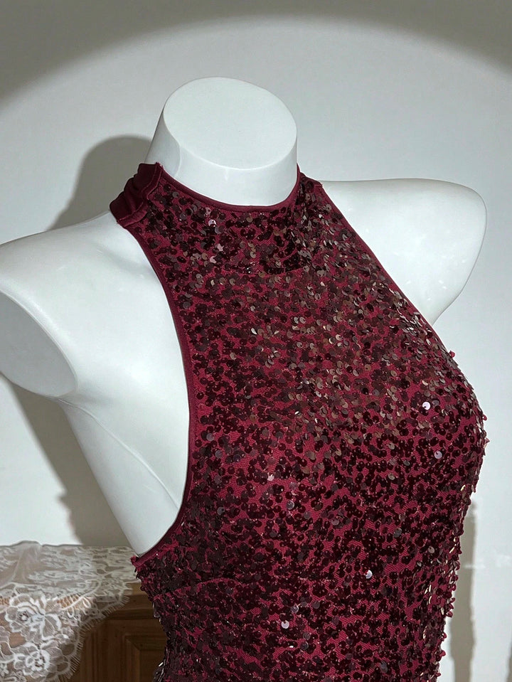 SHEIN mini ruha, bordó