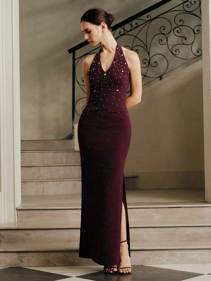 SHEIN Maxi ruha, bordó