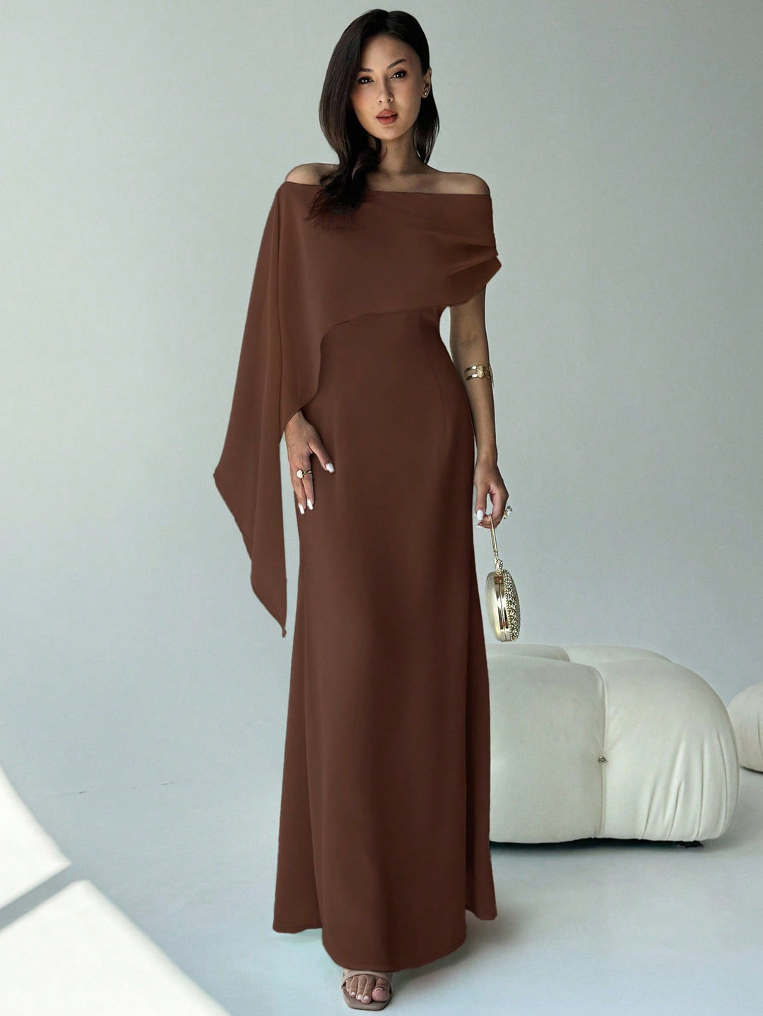 Rochie maxi SHEIN, maro