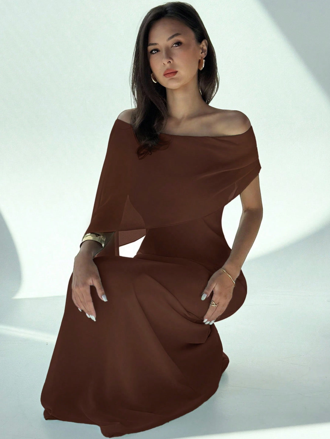 Rochie maxi SHEIN, maro