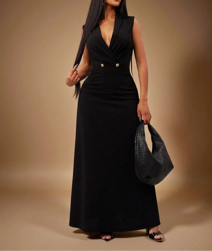 SHEIN maxi ruha, fekete