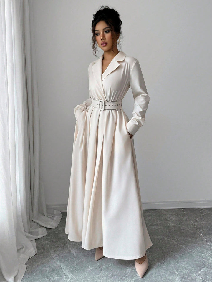 SHEIN maxi ruha, krémszínű