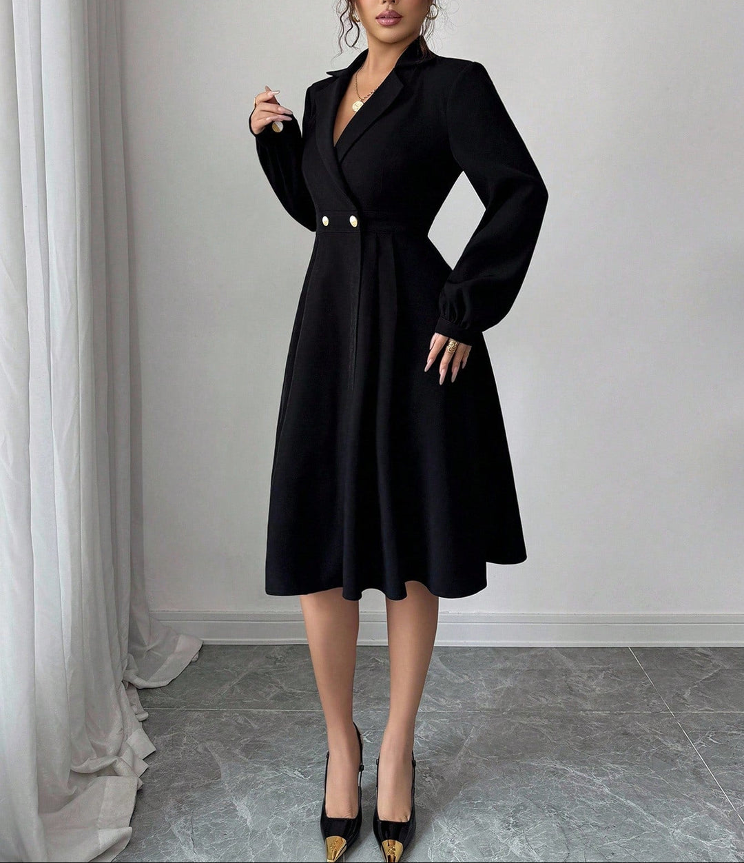 Rochie midi SHEIN, negru