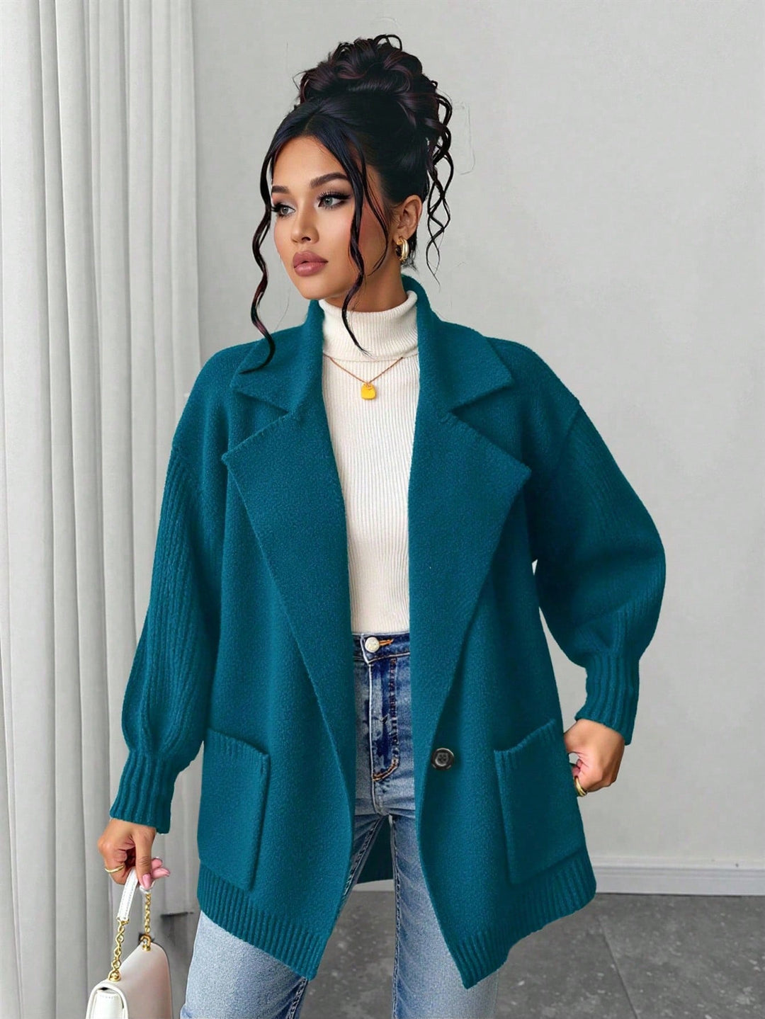 Cardigan SHEIN, albastru