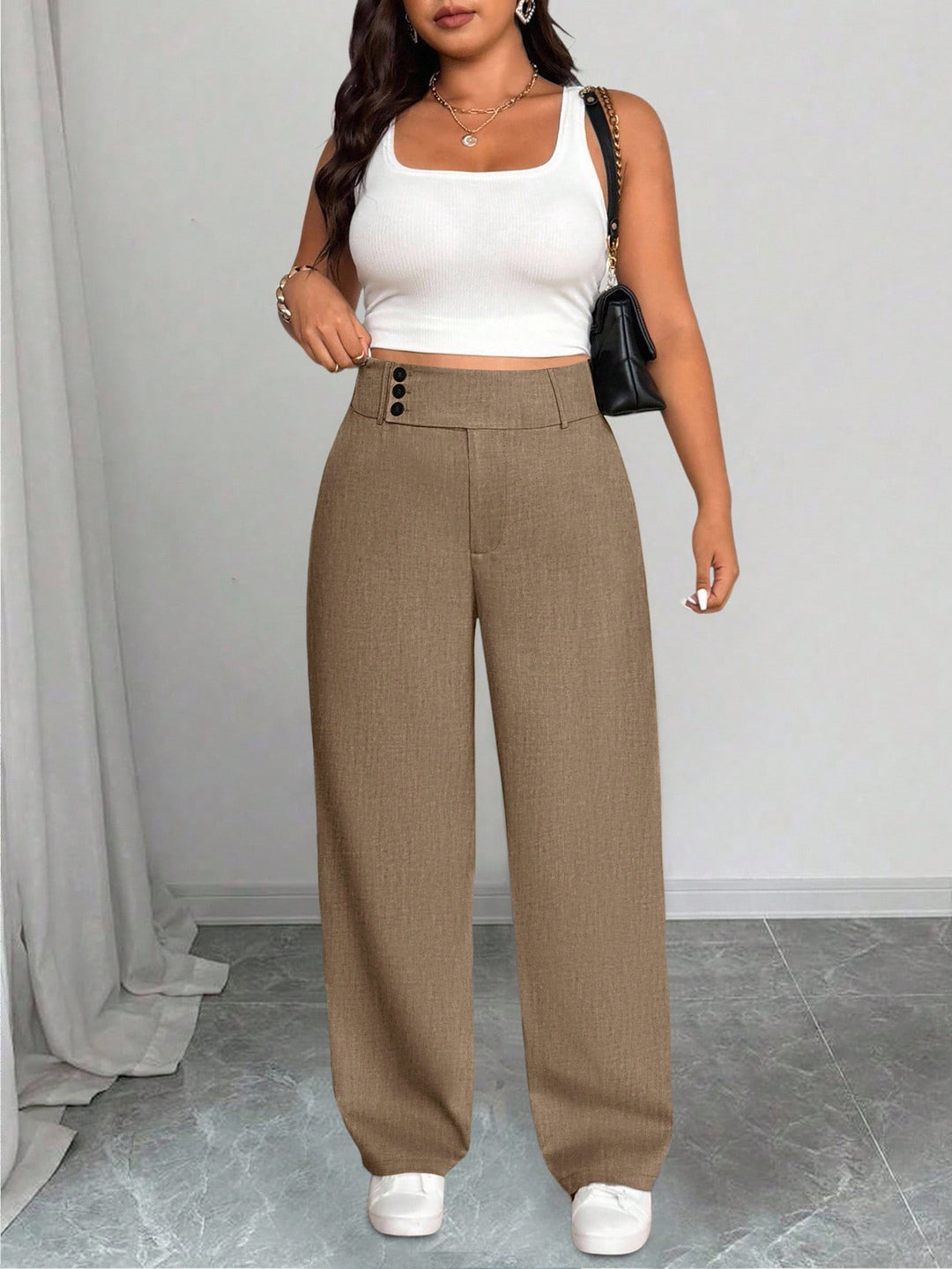 Pantaloni SHEIN, maro