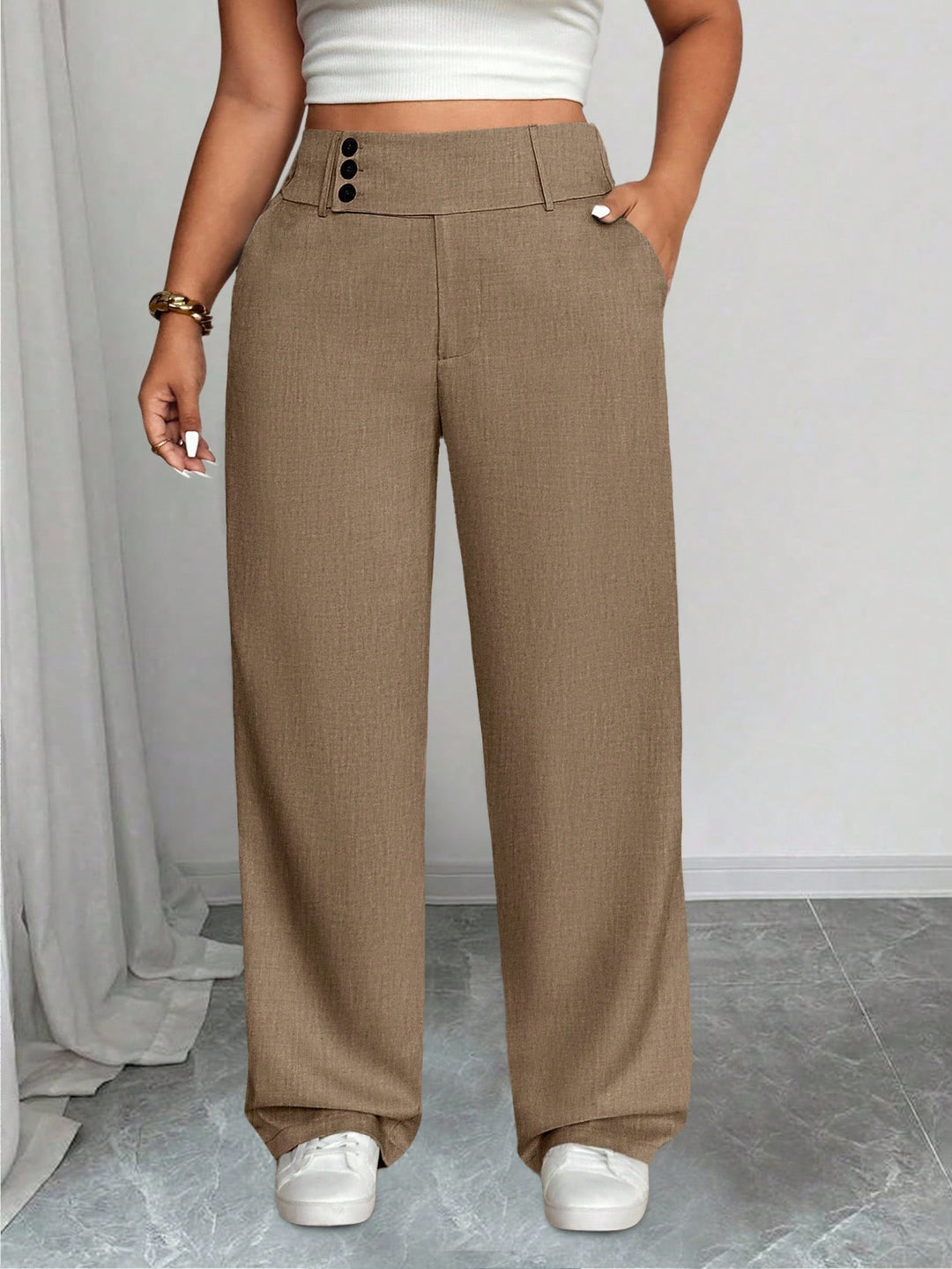 Pantaloni SHEIN, maro