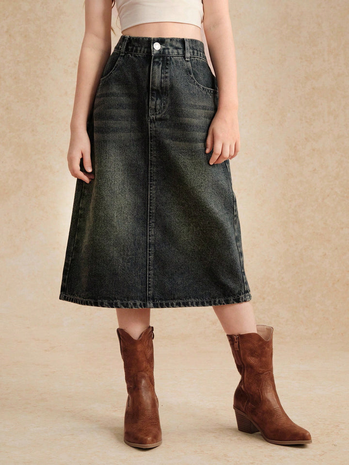 SHEIN farmerhatású szoknya, kék