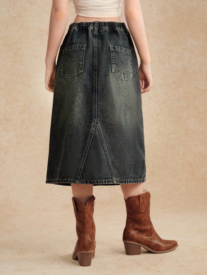 SHEIN farmerhatású szoknya, kék