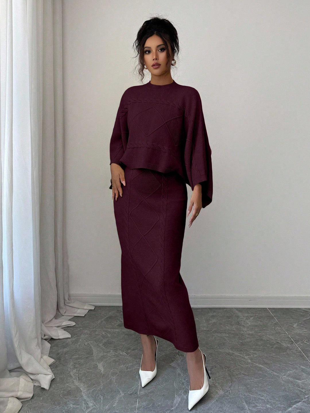 SHEIN készlet, meggypiros