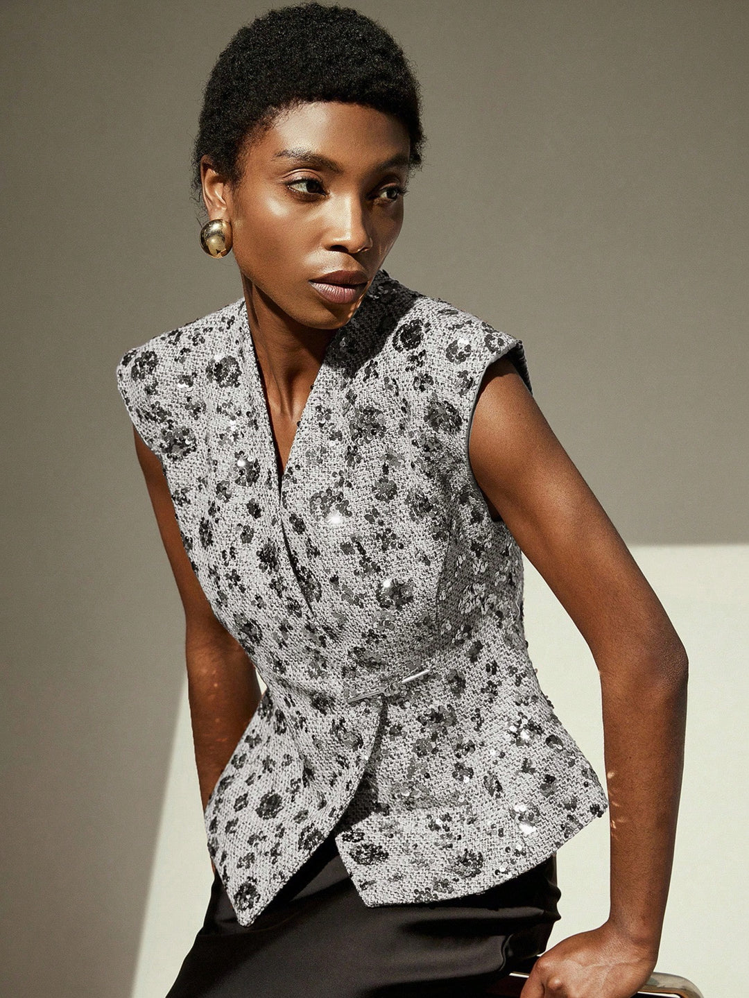 Top SHEIN, argintiu